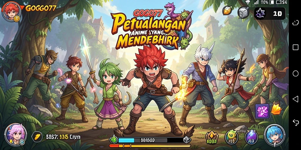 Tampilan gameplay yang menakjubkan dari GOGO77 dengan karakter Anime.