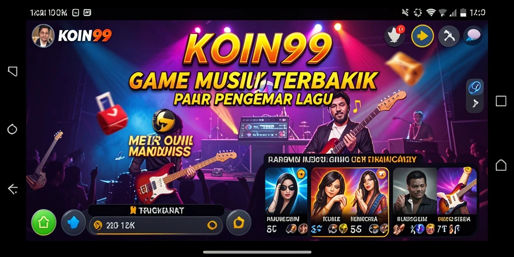 Screenshot gameplay KOIN99 menampilkan pengalaman menyenangkan dalam bermain musik.