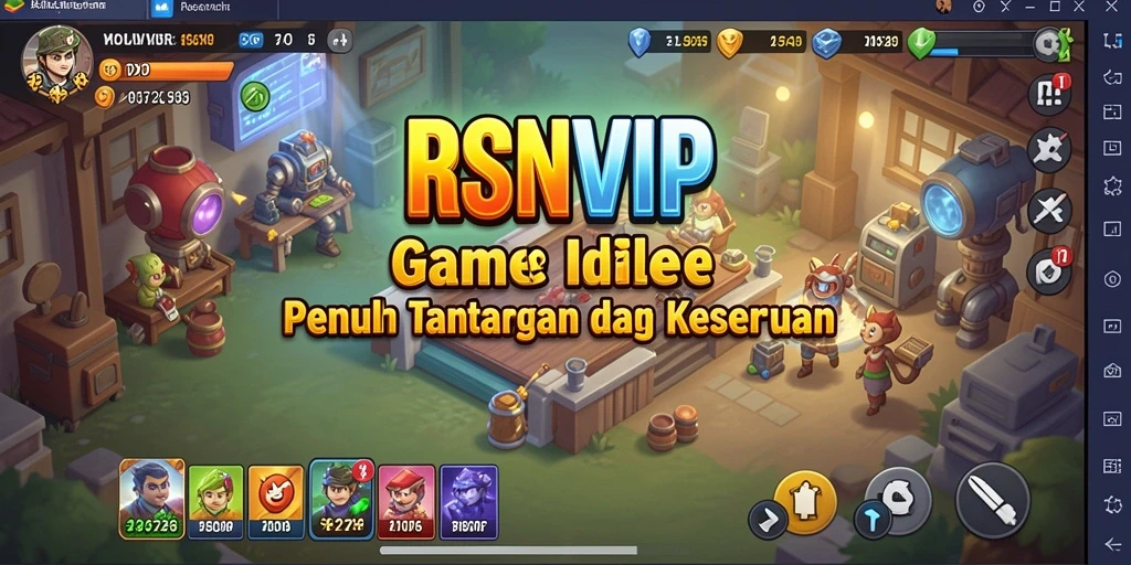 Tangkapan layar gameplay RSNVIP yang menampilkan karakter dan strategi.