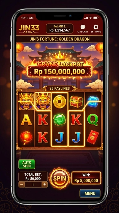 Tampilan antarmuka jin33 yang sederhana dan menarik.